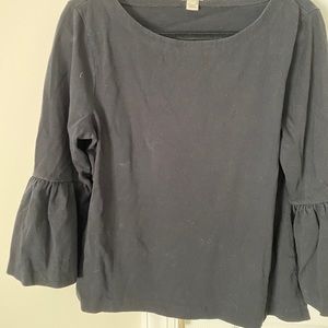 Black Flutter Sleeve Top